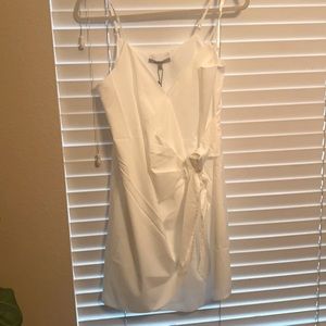 White Satin Wrap Dress